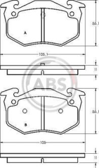 Гальмівні колодки зад. Peugeot 206 99-/Renault Megane I 96-03 A.B.S. 36580