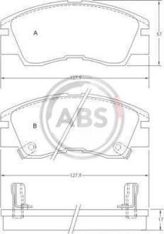 Гальмівні колодки пер. Galloper/L200/L300/Lancer/Pajero (87-13) A.B.S. 36648