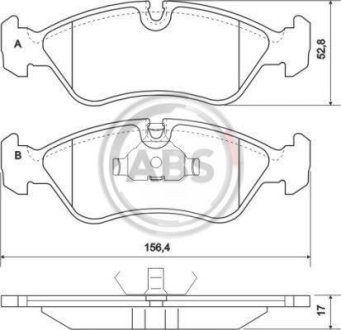 Гальмівні колодки пер. Lanos/Nexia /Astra F G (94-08) A.B.S. 36667