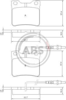 Гальмівні колодки зад. Peugeot 406/607 95- (ATE) A.B.S. 36683