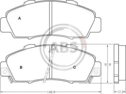 Колодка гальм. HONDA Accord передн. (ABS) A.B.S. 36737