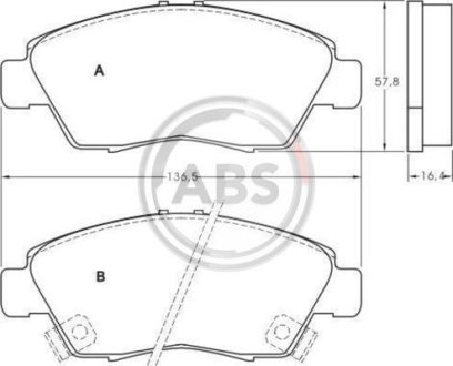 Гальмівні колодки пер. Civic 89-12 A.B.S. 36831