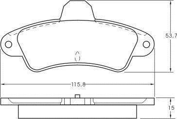 Гальмівні колодки зад. Ford Mondeo 93-00 (Bendix) без датчика (115,8x53,7x15) A.B.S. 36844 (фото 1)