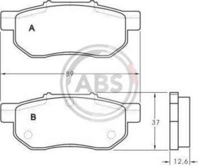 Гальмівні колодки зад. Jazz/City/Fit/Civic/Ballade/CRX 92- A.B.S. 36870 (фото 1)