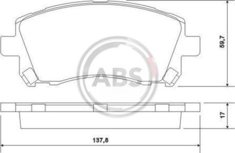 Гальмівні колодки пер. Subaru Forester/Outback 97-03/Impreza 92-/Legacy 89-03 A.B.S. 36972