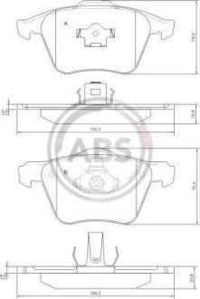 Гальмівні колодки пер. S60/S80/V70/XC70/XC90 (98-14) A.B.S. 37344