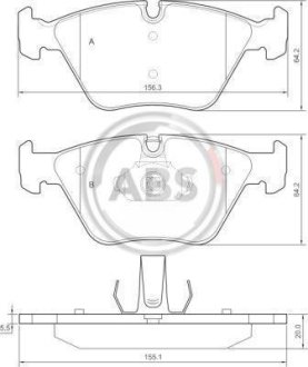 Гальмівні колодки пер. BMW 3(E46) 99-07/X3(E83) 03-11 (ATE) A.B.S. 37374