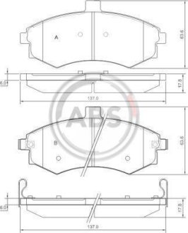 Гальмівні колодки пер. Matrix/Lavita/Elantra/Lantra/Coupe/Cerato 98-10 A.B.S. 37403