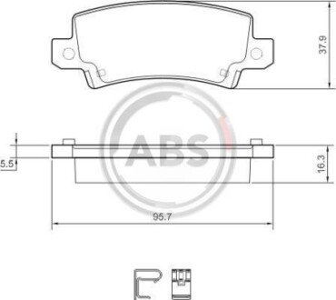 Гальмівні колодки зад. Toyota Corolla 00-07 (TRW) (37,9x95,7x16,3) A.B.S. 37406