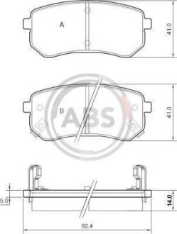 Гальмівні колодки зад. Hyundai Accent/Kia Rio/Ceed 05- (mando) A.B.S. 37515