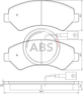 Гальмівні колодки пер. Jumper/Boxer/Ducato 09- A.B.S. 37576