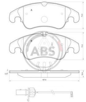 Колодка гальм. диск. AUDI A4 Berlina (8K2) Avant (8K5)(11/07-) передн. (ABS) A.B.S. 37587