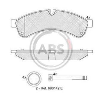 Колодка гальм. диск. IVECO DAILY III 60C, 65C ALL MODELS 05/06 - задн. (ABS) A.B.S. 37638