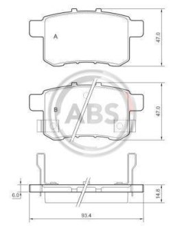 Гальмівні колодки зад. Honda Accord VIII 08- (nissin) A.B.S. 37756 (фото 1)