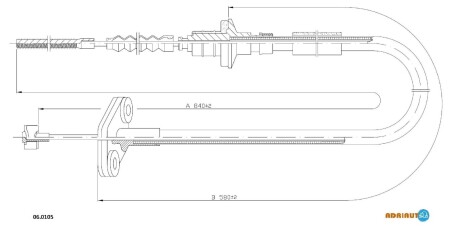 CHEVROLET трос зчеплення 845/580 мм MATIZ 0,8 05- ADRIAUTO 06.0105 (фото 1)