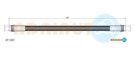 CITROEN шланг гальмівний задн.(280мм) Berlingo, Xsara PEUGEOT Partner ADRIAUTO 07.1221