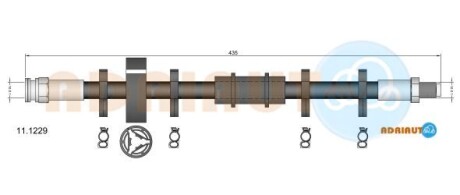 FIAT гальмівний шланг передній RITMO,UNO 83-85 ADRIAUTO 11.1229