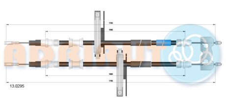 FORD трос ручного гальма задн. (диск) Focus 99- ADRIAUTO 13.0295