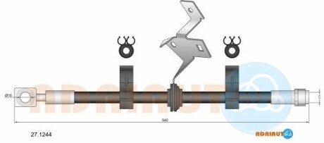 DB шланг гальмівний передн. лів.ML W163 -05 ADRIAUTO 27.1244