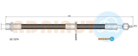 TOYOTA шланг гальмівний передн. лів.Yaris -05 ADRIAUTO 52.1274