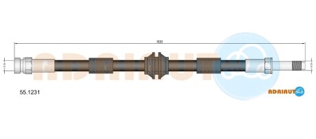 VW шланг гальм. передн.Sharan 95- FORD Galaxy SEAT Alhambra -01 ADRIAUTO 55.1231