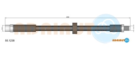 AUDI шланг гальм. задній 100 -94 A6 quattro -97, (230мм) ADRIAUTO 55.1238