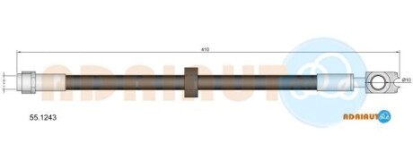 VW шланг гальмівний передн. PoloSEAT Arosa ADRIAUTO 55.1243
