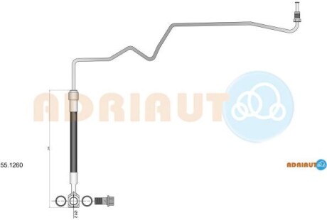 VW шланг гальм. задн. лів.Skoda Octavia 96-,Golf V (диск) ADRIAUTO 55.1260