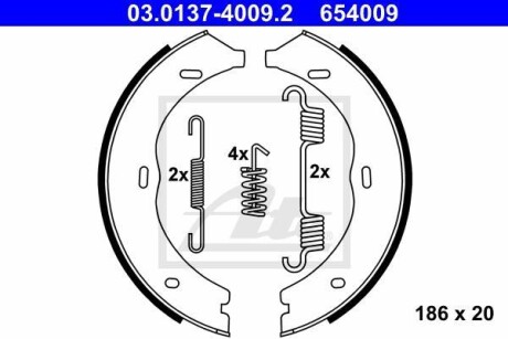 Тормозные колодки барабанные ATE 03.0137-4009.2