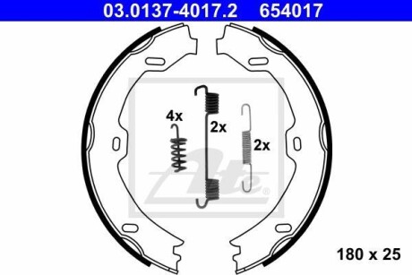 Гальмівні колодки, барабанні ATE 03.0137-4017.2 (фото 1)