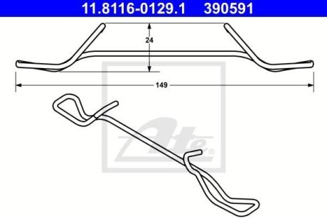 Пружина тормозных колодок ATE 11.8116-0129.1