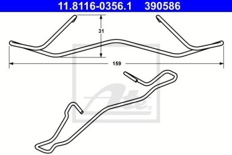 Планка суппорта переднего ATE 11.8116-0356.1