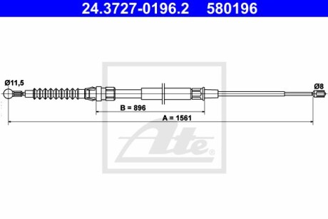 Трос ручного тормоза ATE 24.3727-0196.2