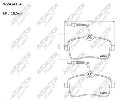 Колодки тормозные передние Peugeot 407 (04-) AUTOMOTOR France ABP2605