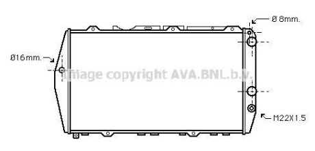 AVA AUDI Радіатор охолодження 100 1,9-2,0-2,2 (77-) AVA COOLING AI2019 (фото 1)