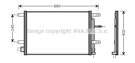 Радиатор кондиционера Audi A4 04>08 AVA AVA COOLING AI5238 (фото 1)