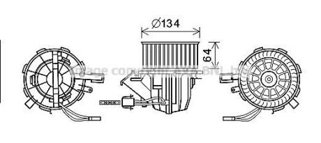 Вентилятор обігрівача салону Audi A4 08>15, A5 09>12/11, Q5 08>12/12 AVA AVA COOLING AI8391