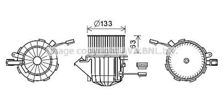 Вентилятор отопителя салона Audi A4 12>15, A5 12/11>, Q5 12/12>, Porsche Macan I AVA AVA COOLING AI8394