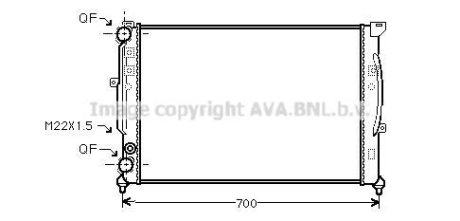 Радіатор охолодження двигуна Skoda Superb I 02>08 AVA AVA COOLING AIA2123