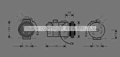 Компрессор кондиционера Audi A4 B5 (95-), A6 C5 (97-)/Skoda Superb (02-)/VW Pass AVA COOLING AIAK011