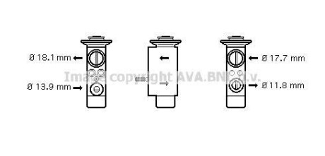 AVA BMW Розширювальний клапан сист. кондиціювання 5 (E60), 5 Touring (E61), 6 (E63) AVA COOLING BW1238 (фото 1)