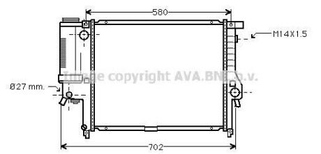 AVA BMW Радіатор охолодження 5 E34 1.8/2.5 AVA COOLING BW2121