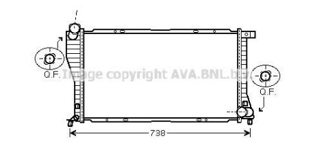 Радіатор охолодження двигуна BMW 5 (E39) (96-03) 520d 525d 530d, 7 (E38) 730d AT AVA AVA COOLING BW2234