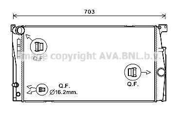 Радіатор охолодження двигуна BMW 5 F10 (10-17) 1.6i, 2.0i AVA AVA COOLING BW2549