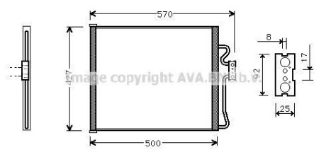 Радиатор кондиционера (498 x 428 x 18 mm) BMW 5 E39 (96-) AVA AVA COOLING BW5192