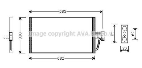 Радиатор кондиционера BMW 5 E39 (96-), 7 E38 (94-) 2.0D, 2.5D, 3.0D AVA AVA COOLING BW5254