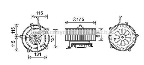 Вентилятор обігрівача салону BMW 7 (E65) (01-) AVA AVA COOLING BW8478