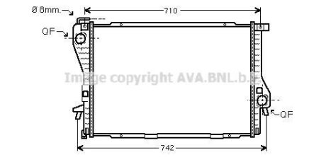 Радіатор охолодження двигуна BMW 5e39 520-540i 98>04, 7e38 728-740i 98>01 AVA AVA COOLING BWA2233