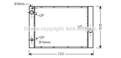 Радіатор охолодження двигуна BMW 5e60 AT AC+ 02>10 AVA AVA COOLING BWA2285 (фото 1)