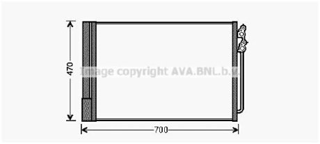 Радіатор кондиціонера BMW 5F10 7F01 AVA AVA COOLING BWA5370D